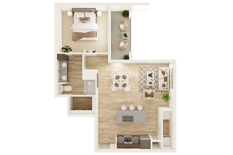Dalton Austin Residences in Pflugerville, Texas One Bedroom Floor Plan